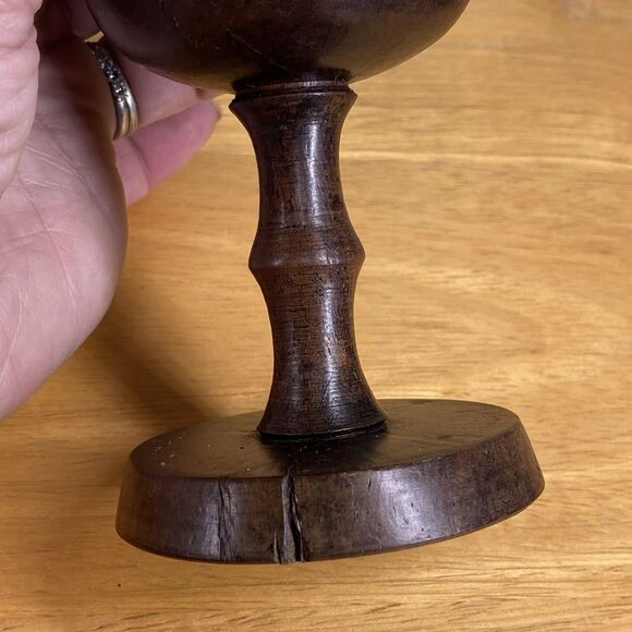 Vintage 6" African Hand-Carved Rhino And Elephant Wood Wine Drinking Cup Goblet - Picture 10 of 15